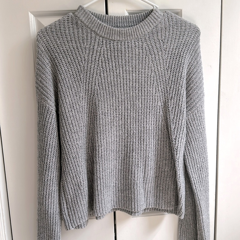 BP rib crop crewneck sweater